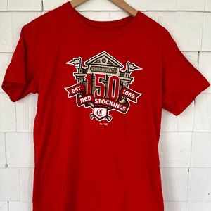 Majestic Cincinnati Red Stockings Est 1869 MLB Short Sleeve T Shirt Size Large